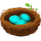 Nest with Eggs emoji on Facebook